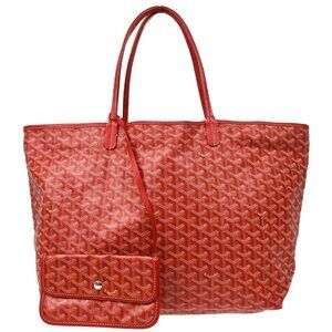 Goyard St Louis GM Red Shoulder Tote Bag & Pouch Goyardine Saint Louis Purse